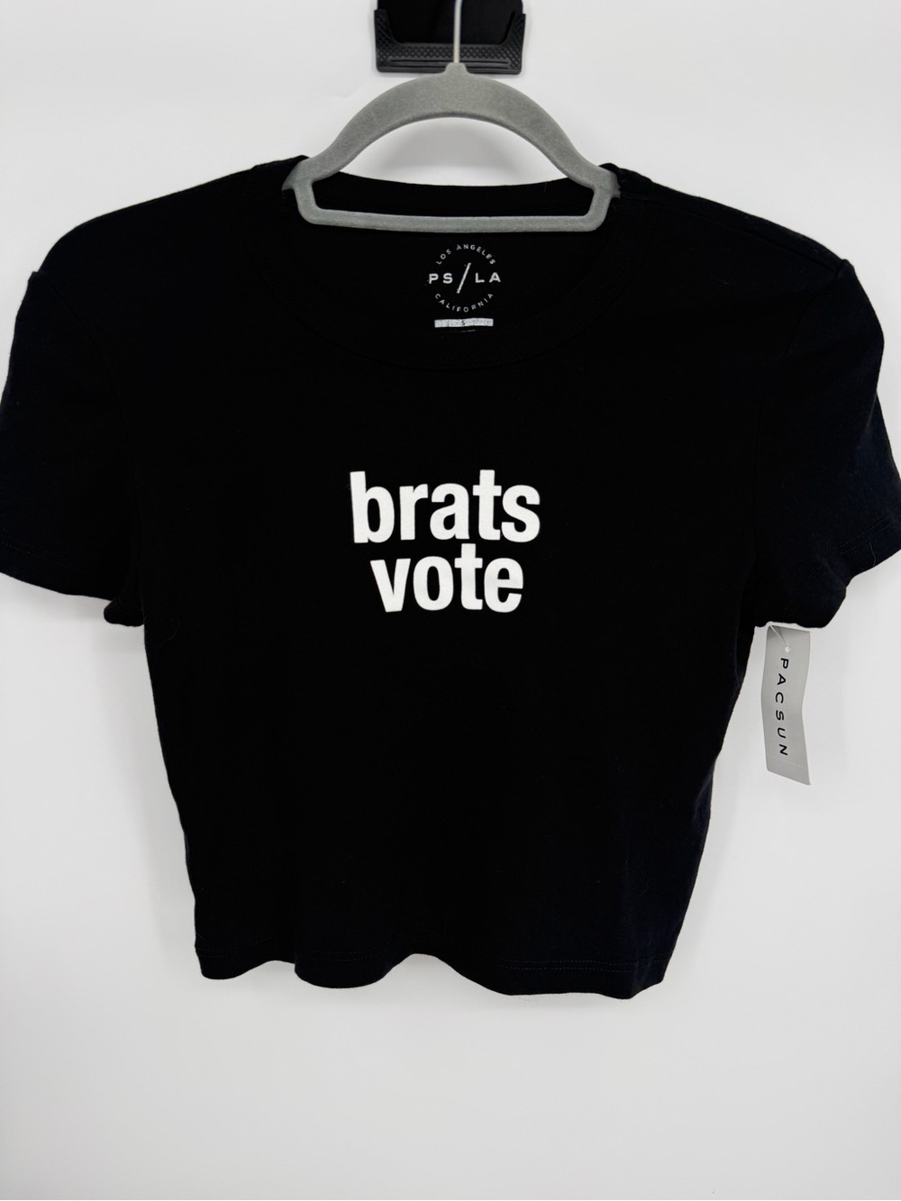 Pacsun PS/LA "brats vote" Black Graphic Crop Tee
